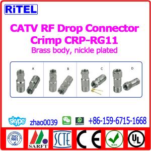 China CATV RF Connectors Drop Connector Crimp connector for RG59/RG6 wholesale