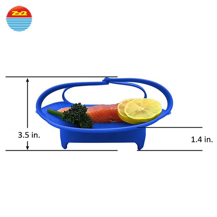2019 Amazon Top sale Microwave Food Grade Colorful Multi-purpose Silicone Steamer Basket Vegetable Best Steam Cooker Target