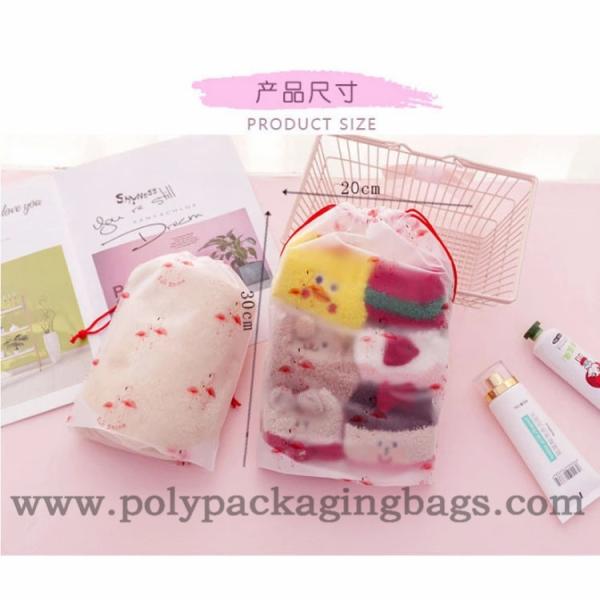Custom Moisture Proof Clothes Cosmetics Drawstring Plastic Bags