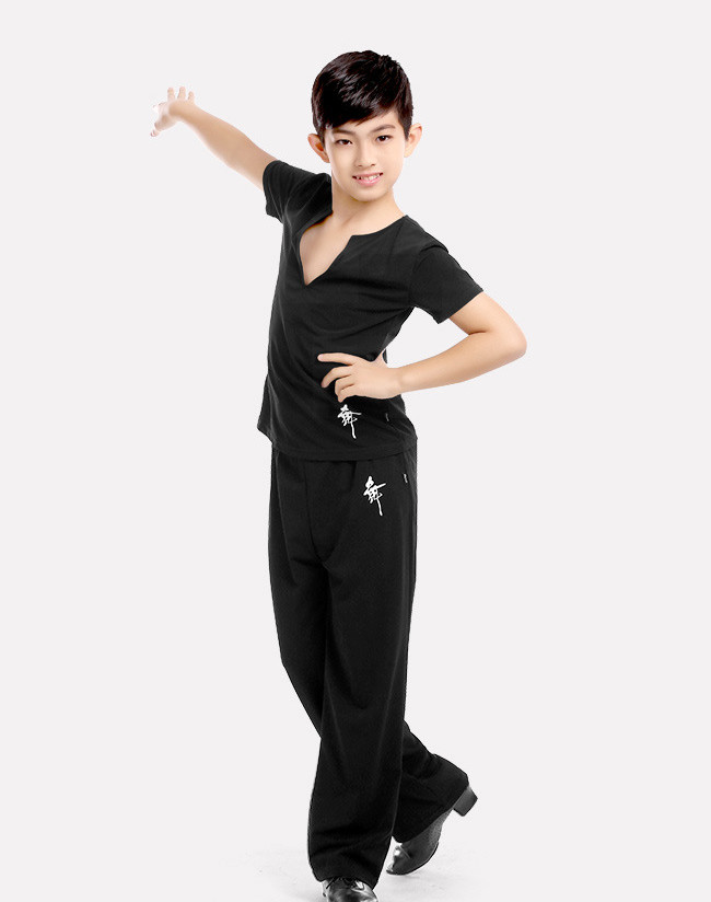 new offer latin dance clothes boy Ruffly blue white black modern dance stage children latin dance clothes
