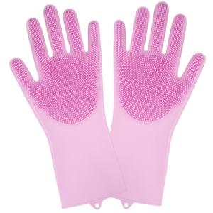 China Professional Heat Resistant Kitchen Rubber Dish Washing Gloves Silicone Cleaning Gloves wholesale