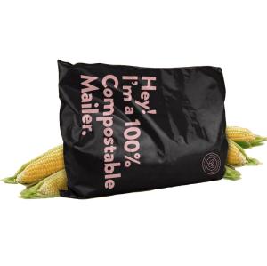 China Black Starch Compostable Poly Mailers , Straight Top Biodegradable Shipping Bags wholesale