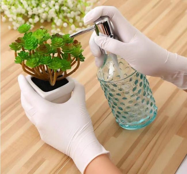 L XL Protective Disposable Gloves Powder Free White Pure Glove Latex Disposable Gloves