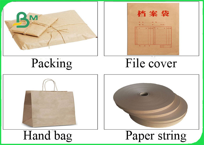 FSC 80g 250gsm 350gsm Natural Brown Color Kraft Paper Rolls Eco - Friendly