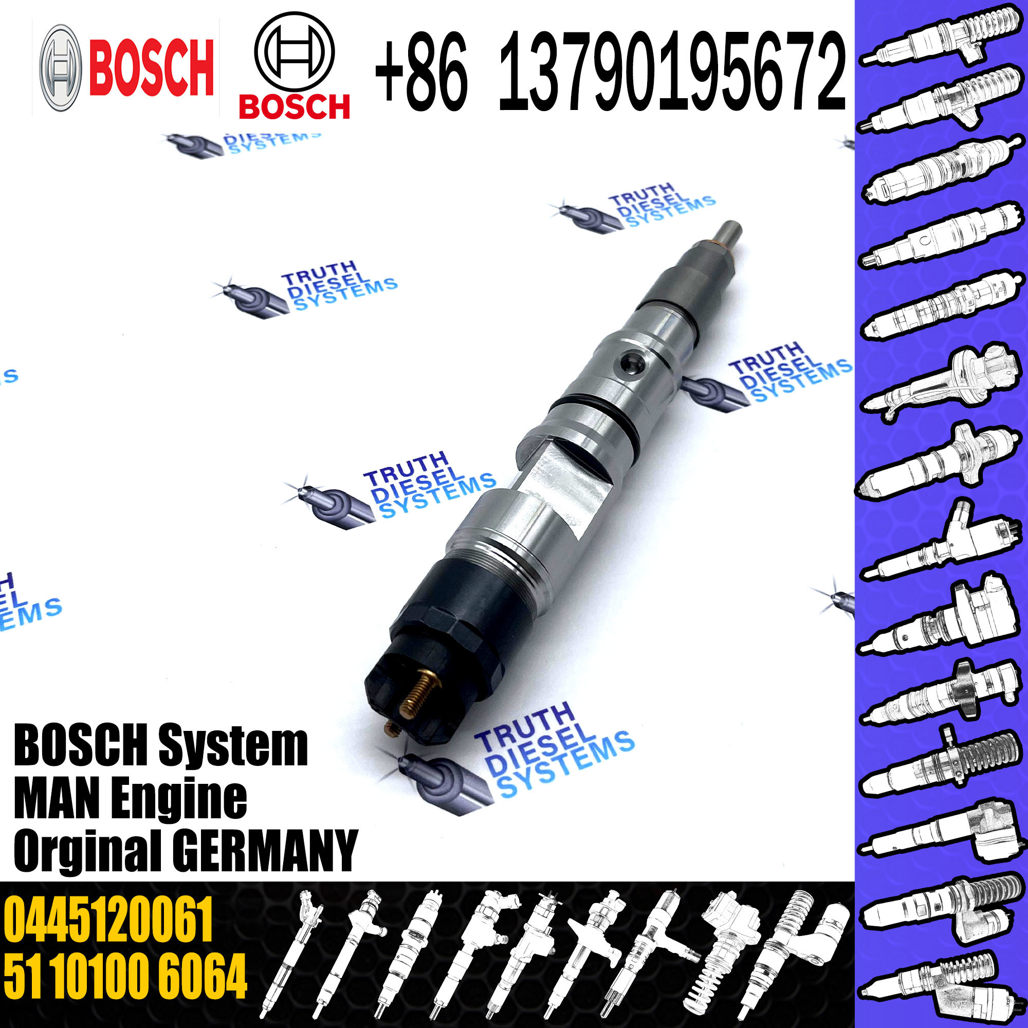 Original Common Rail Injector 0445120217 0445120061 0445120274 for MAN 51101006126