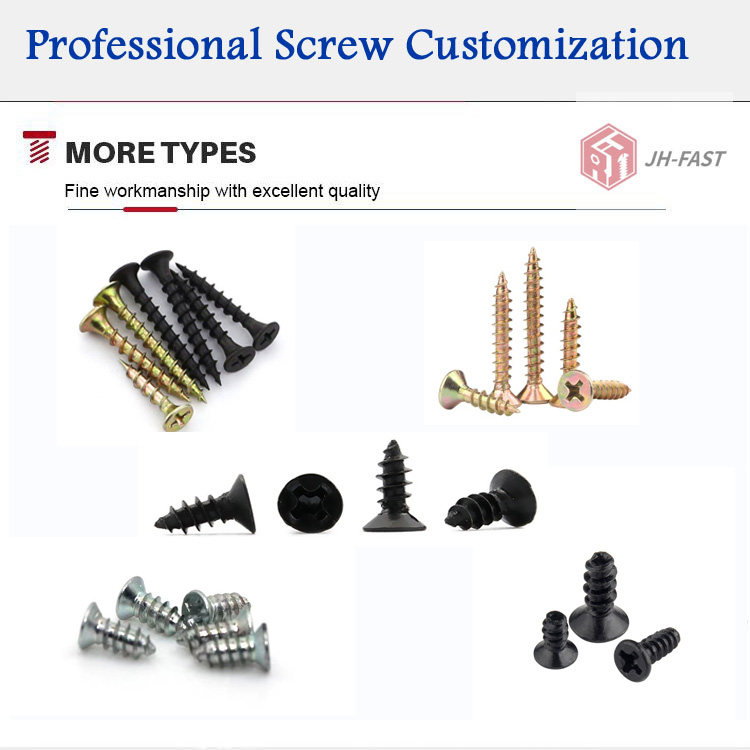 OEM Customized Carbon Steel Blue Zinc Plated Countersunk Head Self-Tapping Screws