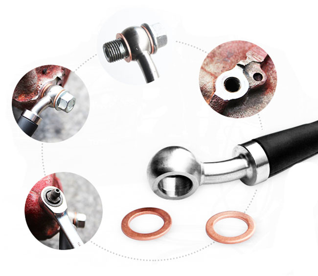 Motorcycle Braided Clutch Brake Hose Bolt Washer For M10 Banjo Bolts