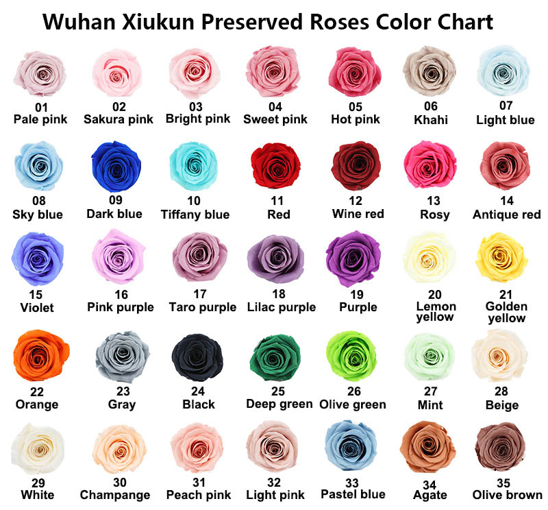 Decorative Preserved Rose Flower New Year Wishing Bottle For Birthday Gift