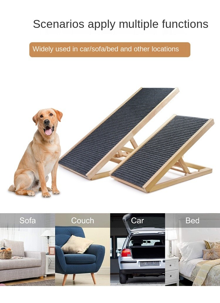 Couch Wooden 36 Inch Dog Ramp 6kg Adjustable Height Dog Ramp