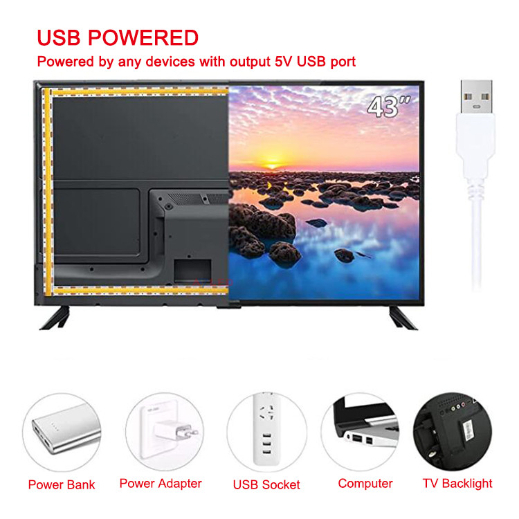 USB Powered 5V LED Strip Light External Waterproof LED Strip Lighting