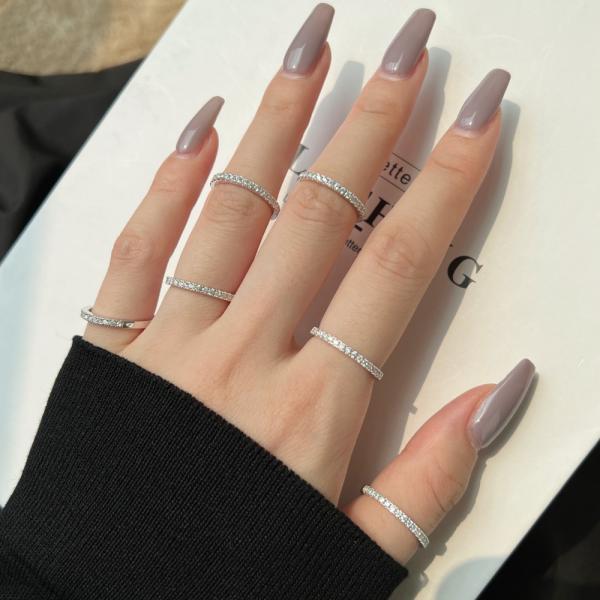 12# 13# 14# Stainless Gold Rings Luxury Silver Moissanite Ring