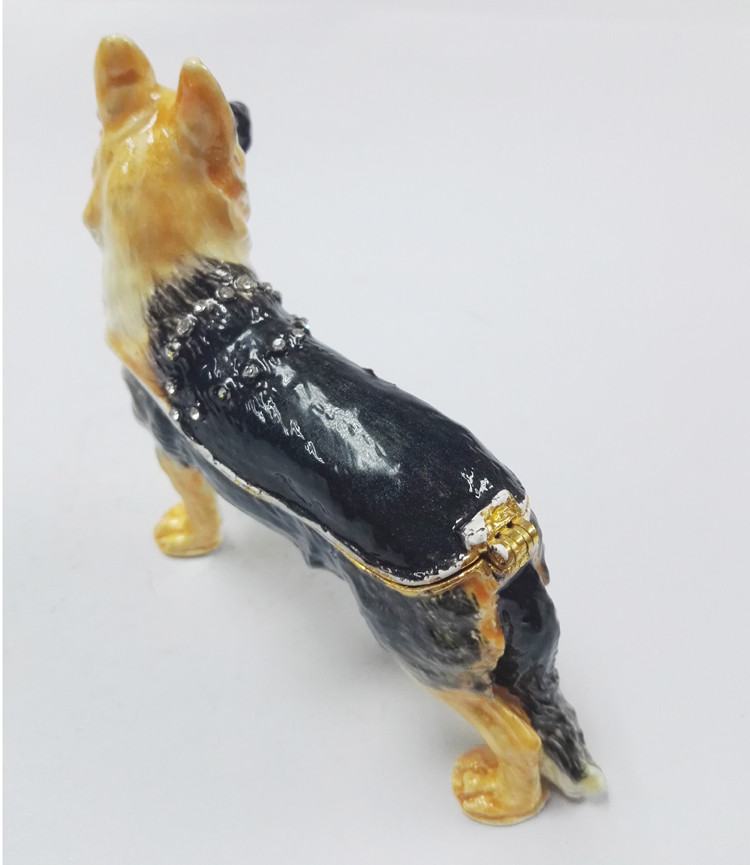 China manufacture animal jewelry boxes cute labrador dog metal alloy trinket jewelry box