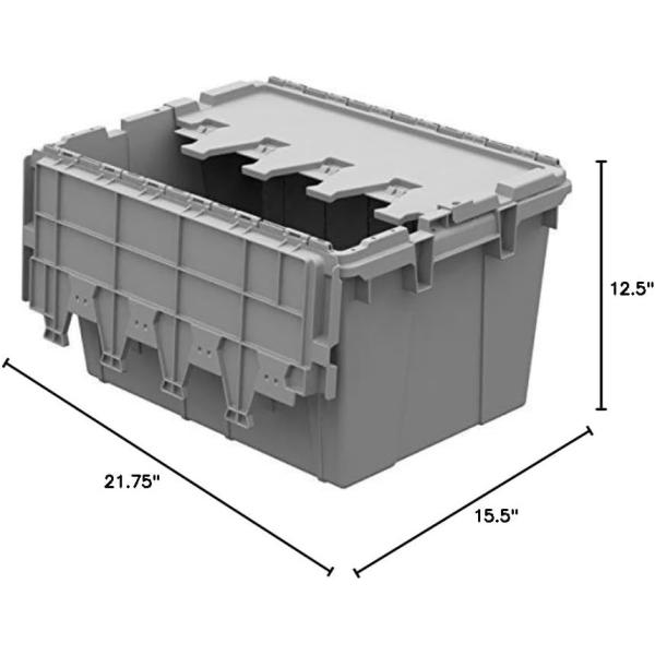 Efficient Foldable Turnover Plastic Crate Attached Lid Solid Moving Storage Bin Stackable Pallet Container For Convenient