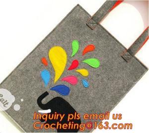 China Cute fashion designer felt tote bag, reusable felt leisure handbags fashionable, felt clutch bag promotional convenient wholesale