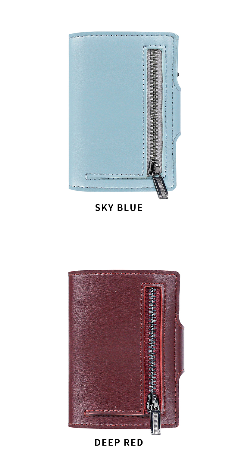 Credit Card Pop Up RFID Wallet Blocking Slim Sleeve Vintage Leather Man Card Holder