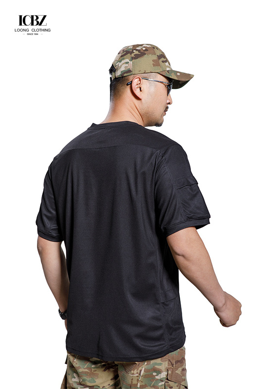 Woodland Camouflage Active Training T-Shirts for Men Custom Logo Quick Dry Material