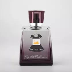 China Gradient Painting 30ml Glass Perfume Bottle Aluminum Gold Metallic Cap wholesale