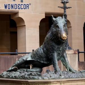China Large Animal Bronze Pig Sculpture Outdoor With Letter Design wholesale