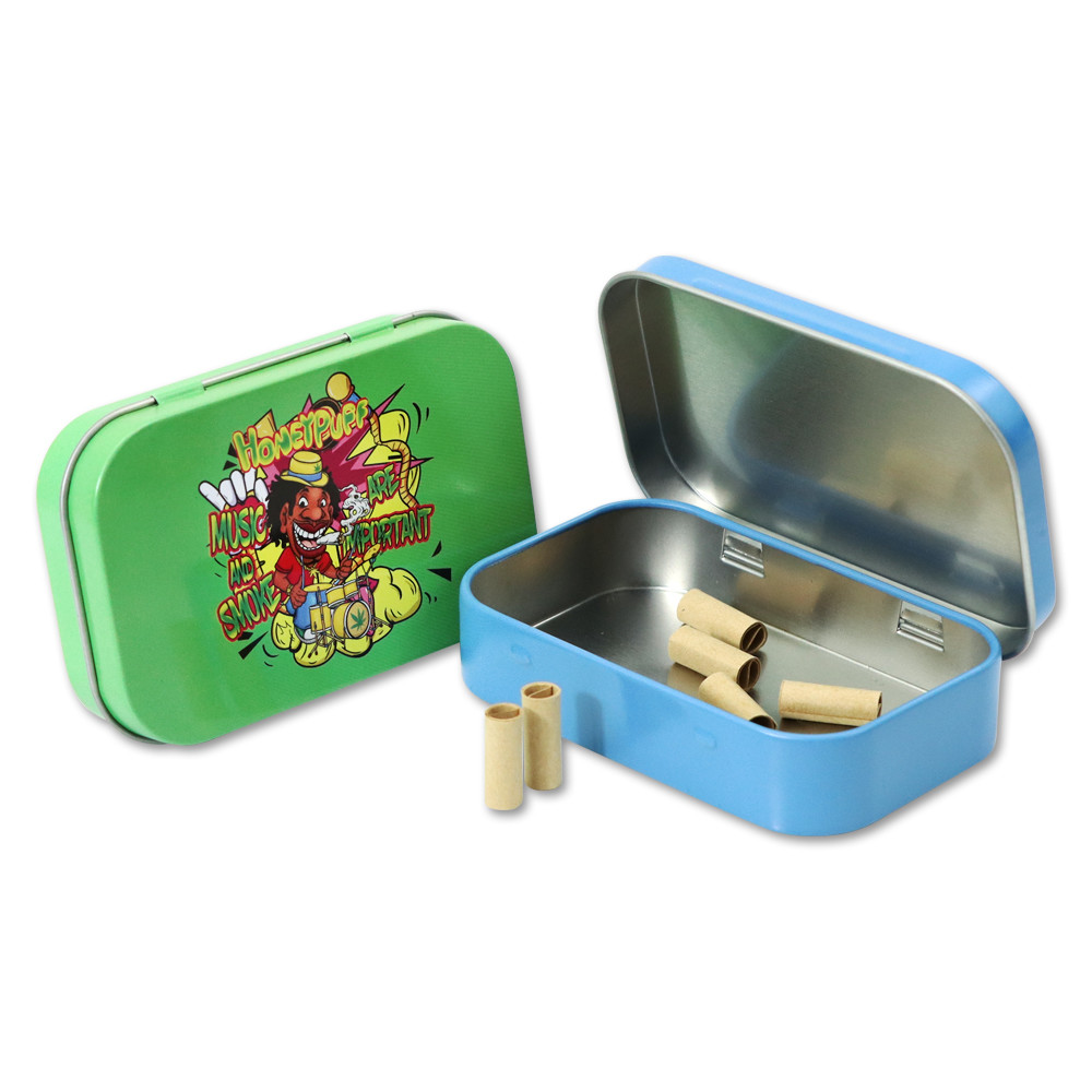 High Quality Premium Stash Tin Custom Design Gift Tin Box Hinged Decorative Tin Container