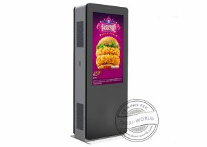 China Double Screen Floor Standing Digital Signage Advertising Shell 65 Inch 1920*1080 wholesale