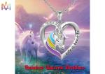 Magical Gift Fadeless SS Rainbow Unicorn Necklace