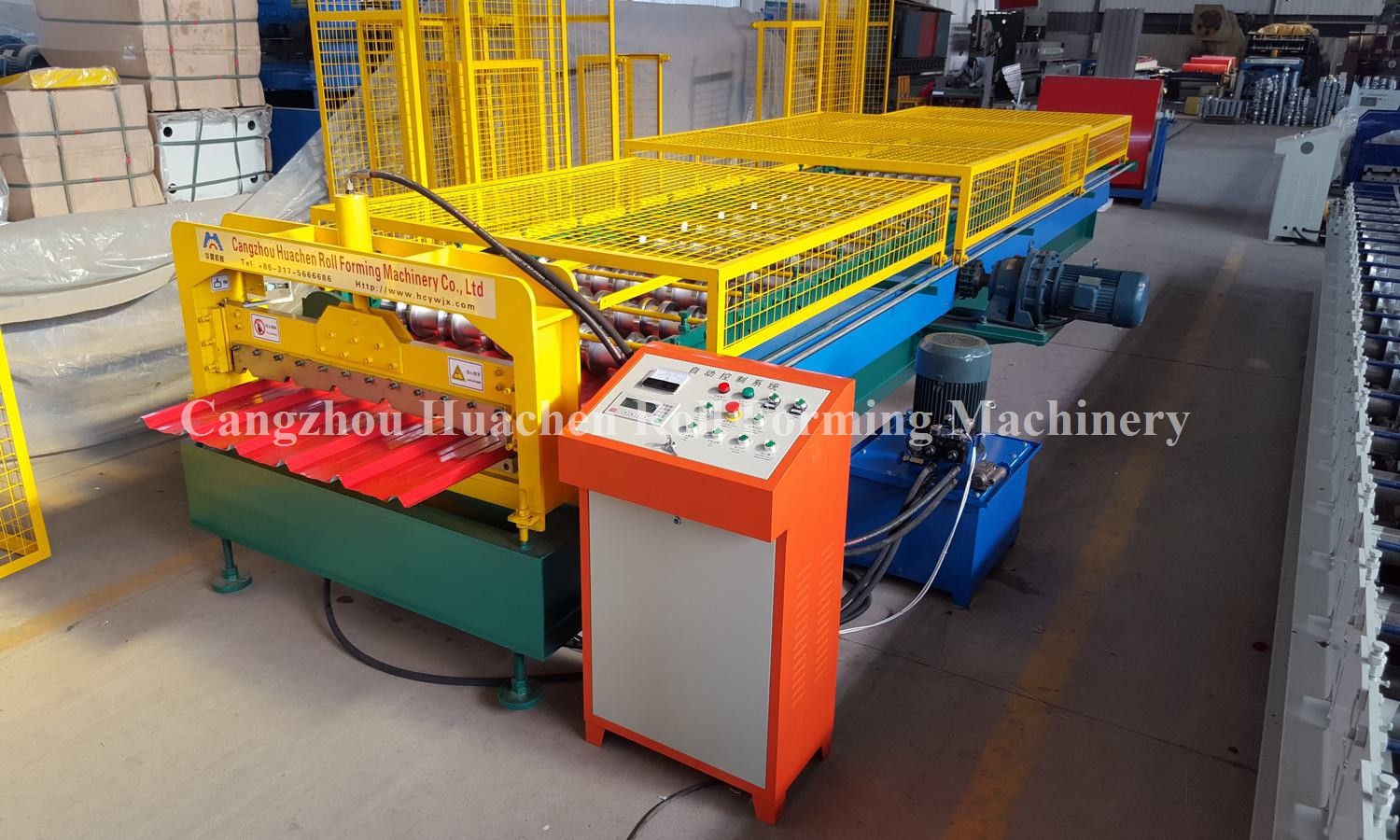 Iron Sheet Roll Forming Line , Corrugated Double Liner Metal Roof Tile Making Machine