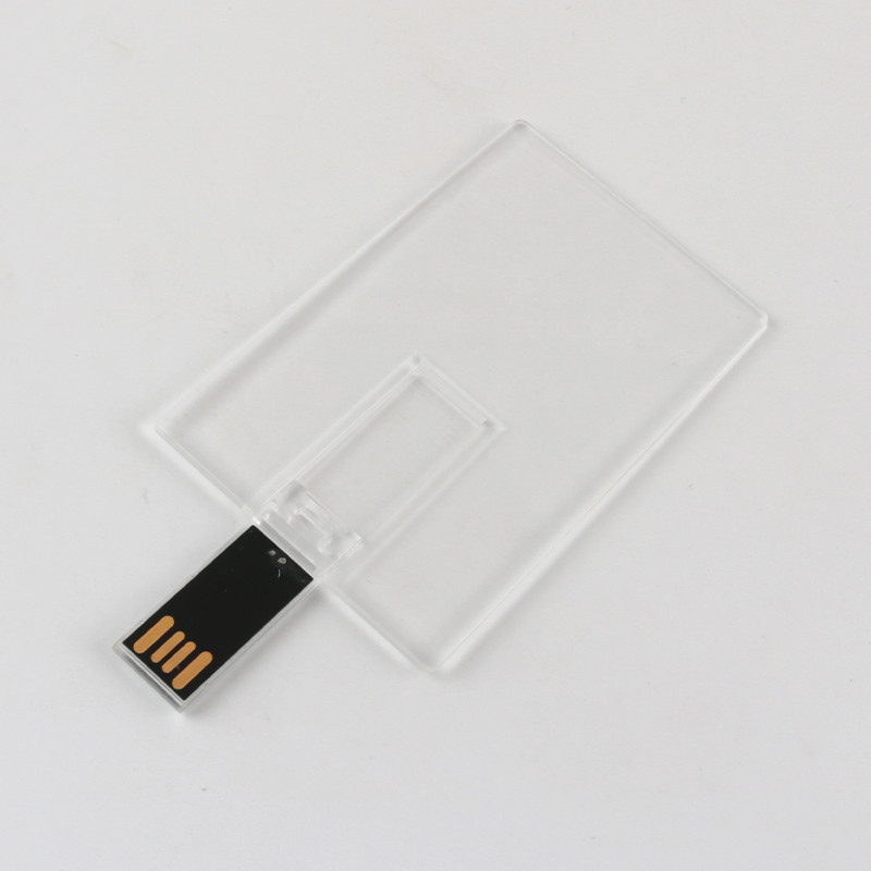 Transparent Plastic Material Credit Card USB Sticks 2.0 128GB 64GB 15MB/S