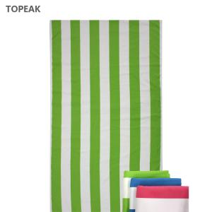 China Lime Green Striped Beach Microfiber Suede Towel Sand Free 1800mm wholesale