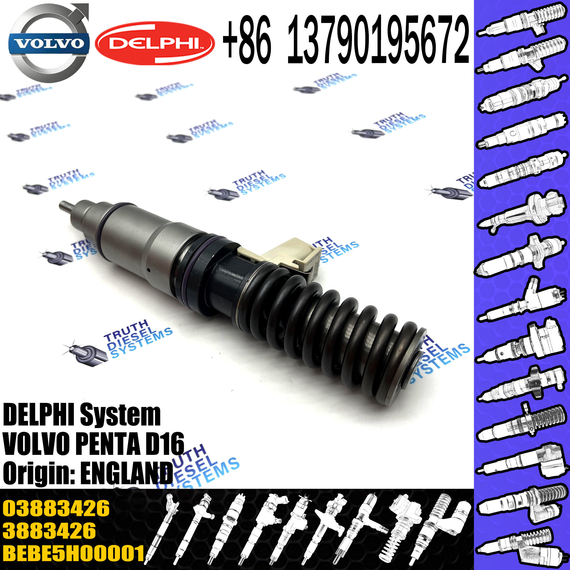 3801144 03883426 10.5 MM BORE L263PBC ,E3.24 VOL/ VOL PENTA/ VOL TRUCK VOL PENTA D16