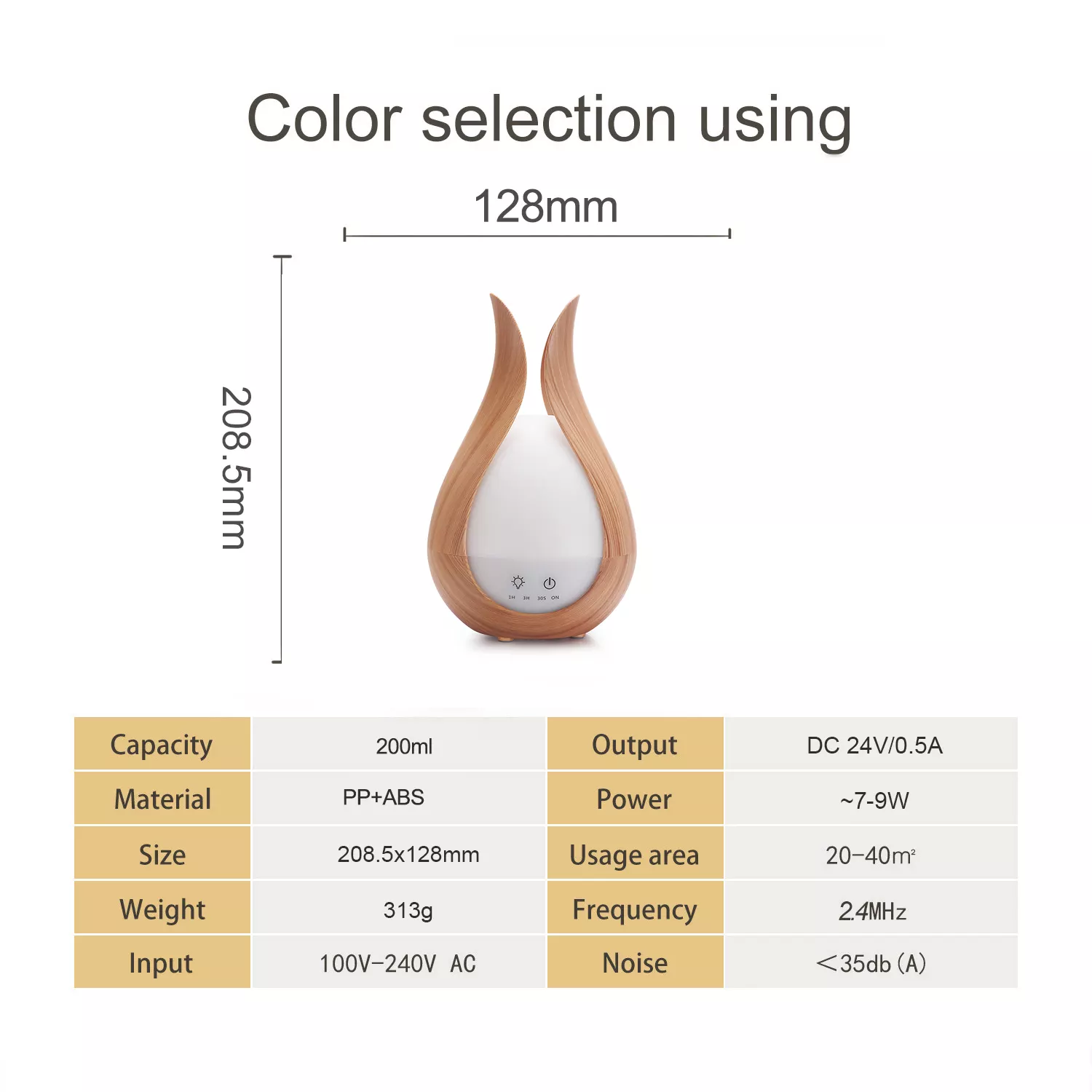 Household Aromatherapy Machine Aroma Diffuser 300ML Capacity Portable Mini Ultrasonic Air Humidifiers With Night Light