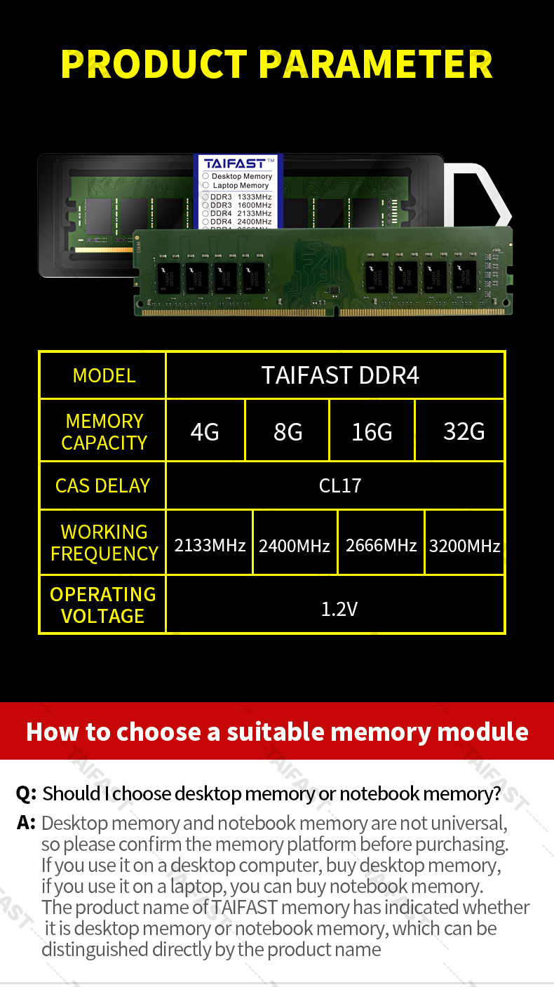 DDR4 Gaming PC Ram 16gb 3200MHZ Sodimm Taifast FCC Memory