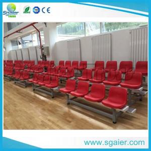 China University Tiered Seating Aluminum Stadium Bleachers Mobile With Red Chair / Wheel wholesale