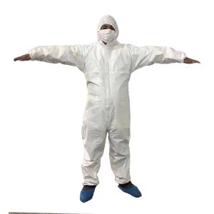 China Waterproof Disposable Surgical Gown Non Woven Fabric White Disposable Overalls wholesale