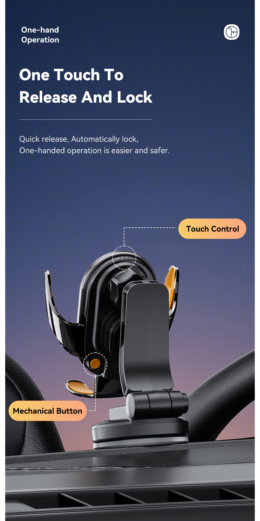 ESSAGER A5 Series Hook+Suction Cup Best Cell Phone Holder for Car Mount
