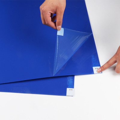 Customized Cleanroom Disposable Adhesive Laminated peel off transparent white blue sticky mat