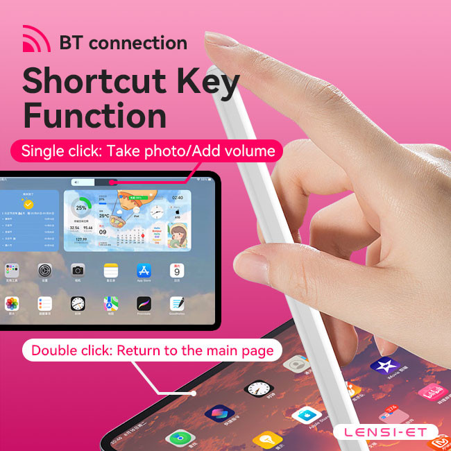 Aluminum Wirelessly Charging Stylus Pen For Ipad Bluetooth Connection