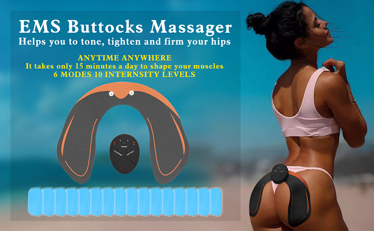 Hip And Buttock Pad Adjustable 4 Modes Ems Hips Trainer Muscle Stimulation