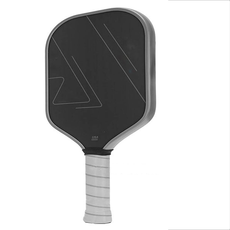 OEM ODM Lightweight Pickleball Paddle Black With Breathable PU Handle Leather