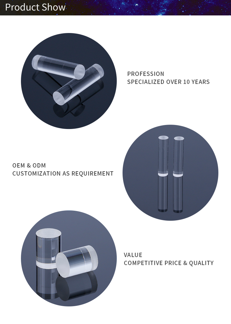 0.5mm To 50mm Glass Optical Components , Sapphire Optical Glass Rod