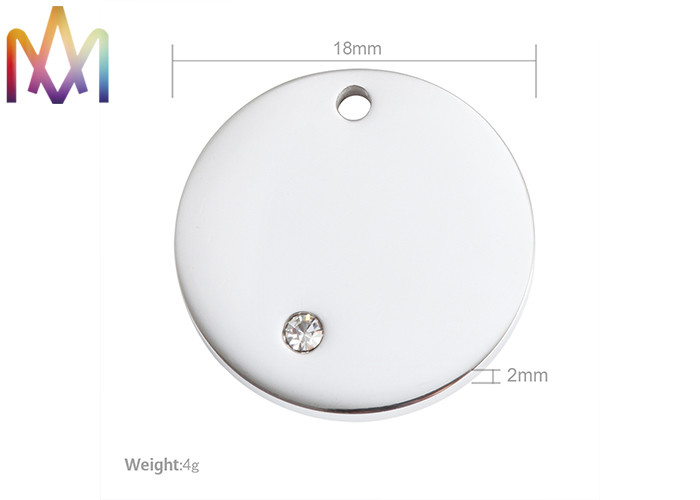 18mm Diameter Round Disc Charm With Diamond