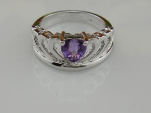 China 925 Silver Setting Jewelry Amethyst Stone Ring wholesale