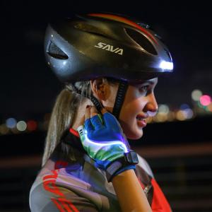 China Bike Helmet Night Cycling Safe Helmet Turning Light USB Charge Helmet wholesale