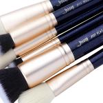 6pcs Prussian Blue / Golden Sands Face Makeup Brush Set Angled Blush Finish T488