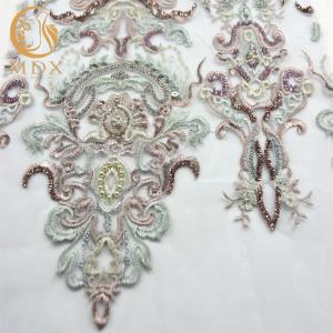 China Bridal Beaded 3D Lace Fabric Embroidery Sustainable Lace Fabric wholesale