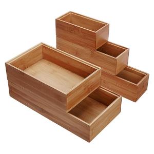 China Carved Bamboo Five-Piece Storage Box Set for a Sophisticated and Organized Living Room wholesale