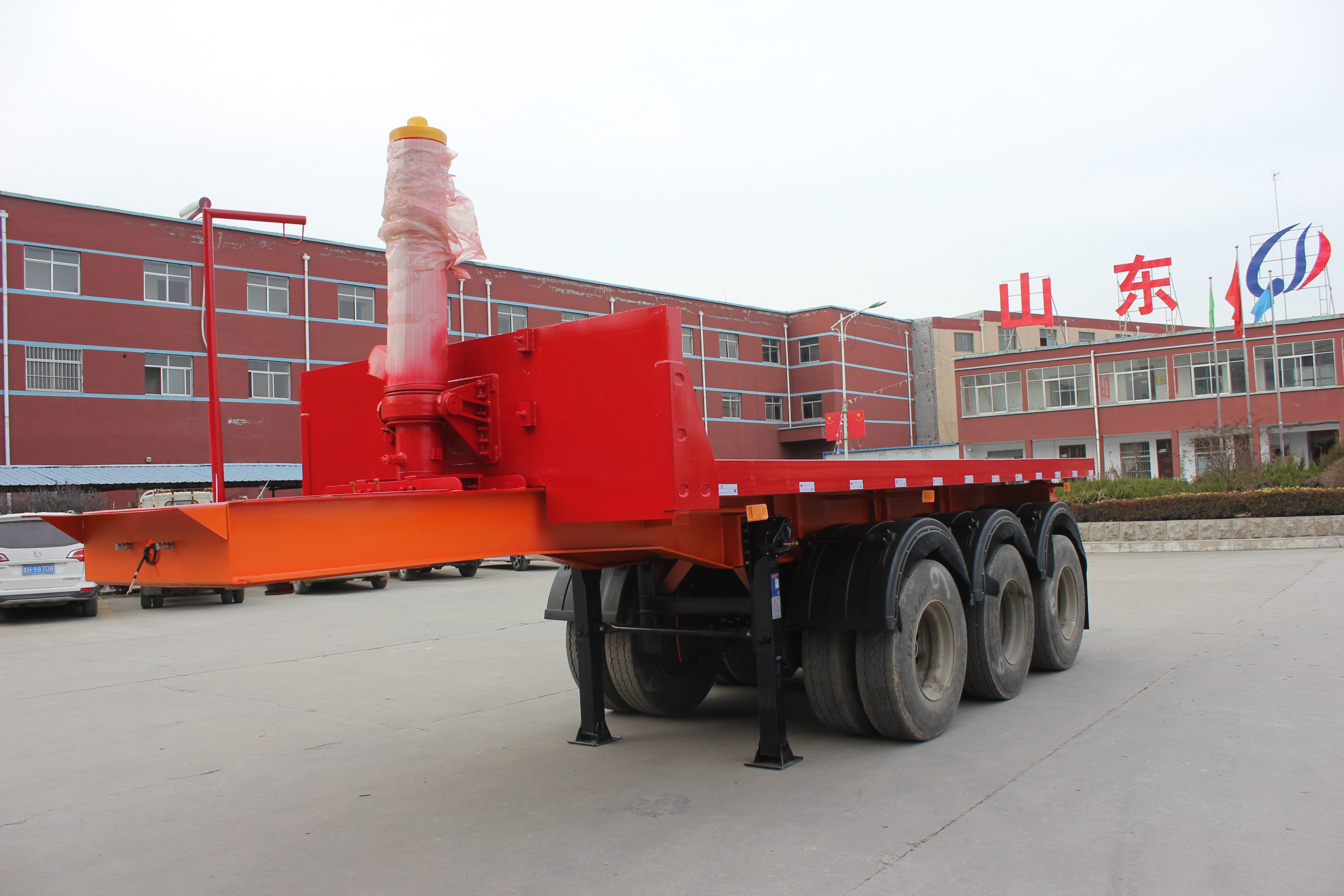 20ft Container Skeleton Dumping Semi Trailer 7700*2500*3070 mm Mechanical Suspension