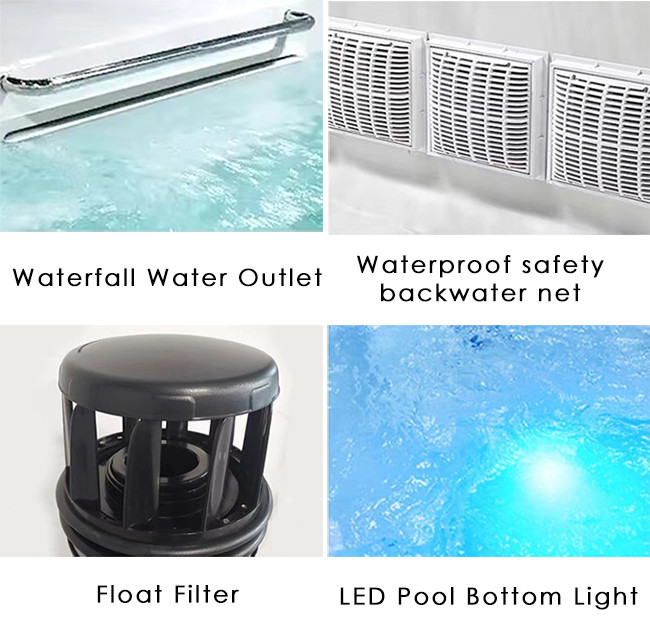 Fiberglass Acrylic Swimming Pool Hot Tub 9.5KW Leakage Protection