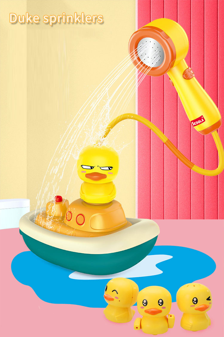 Gender-Neutral Summer Water Playing Toy Yellow Duck Electric Shower for 5-7 Years Old