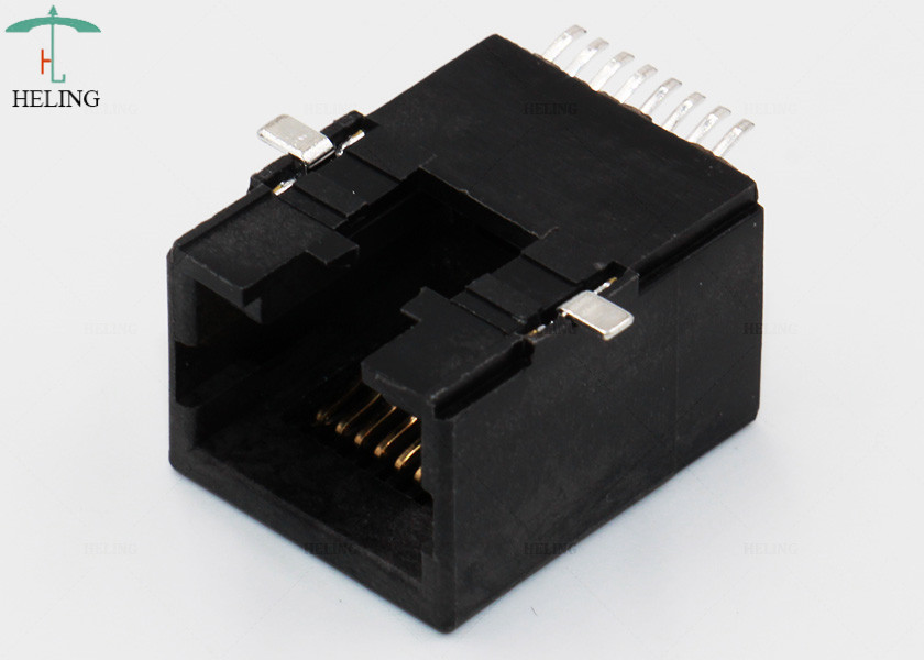 RJ45 Waterproof Tab Up Female Lan SMT Connector Through Hole Low Profile