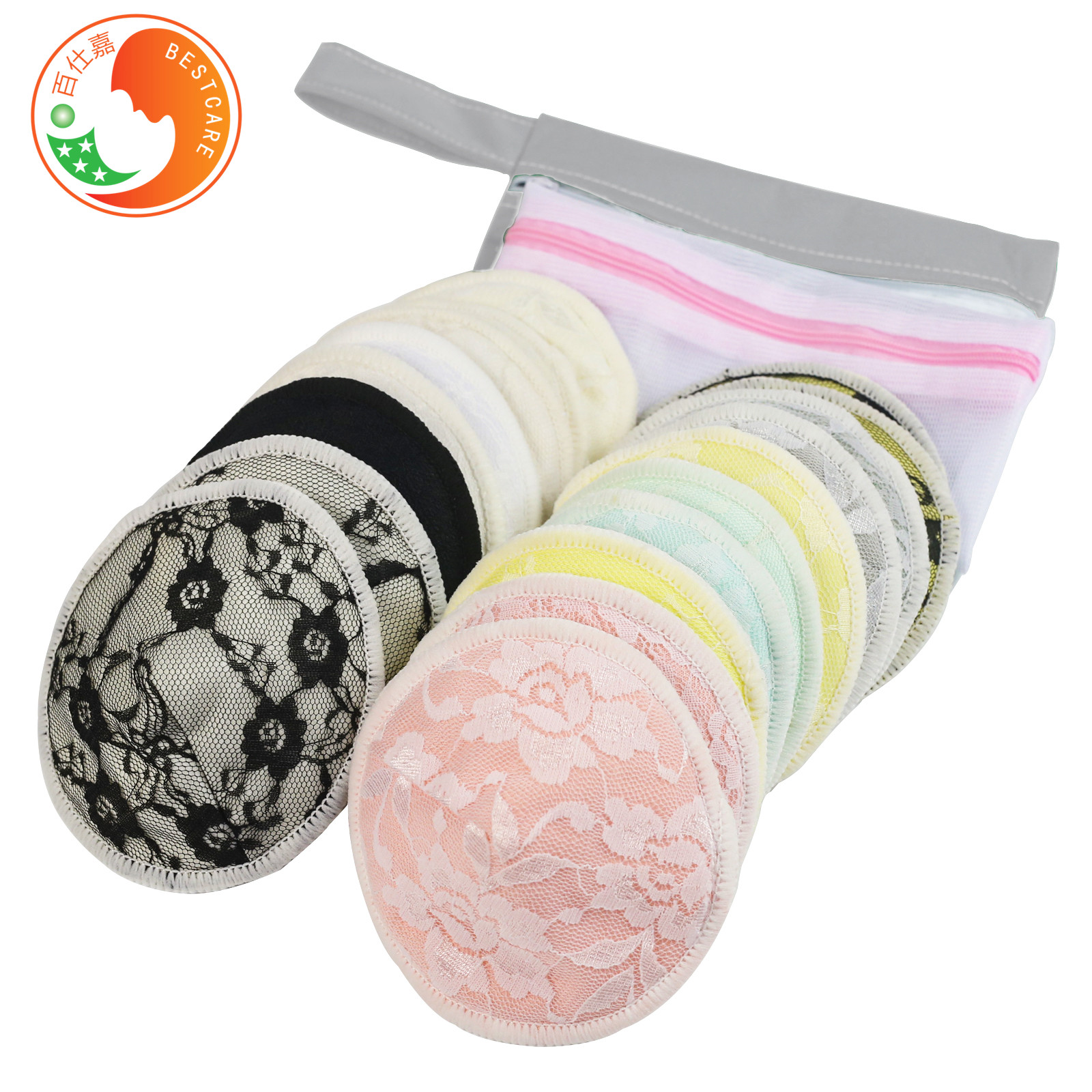 Soft Washable Breast Pads Postpartum Leaking Shields Bamboo Reusable Nursing Pads